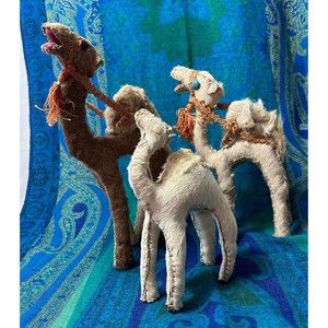 Camel Dromedary Fur Wrapped Animal Figures